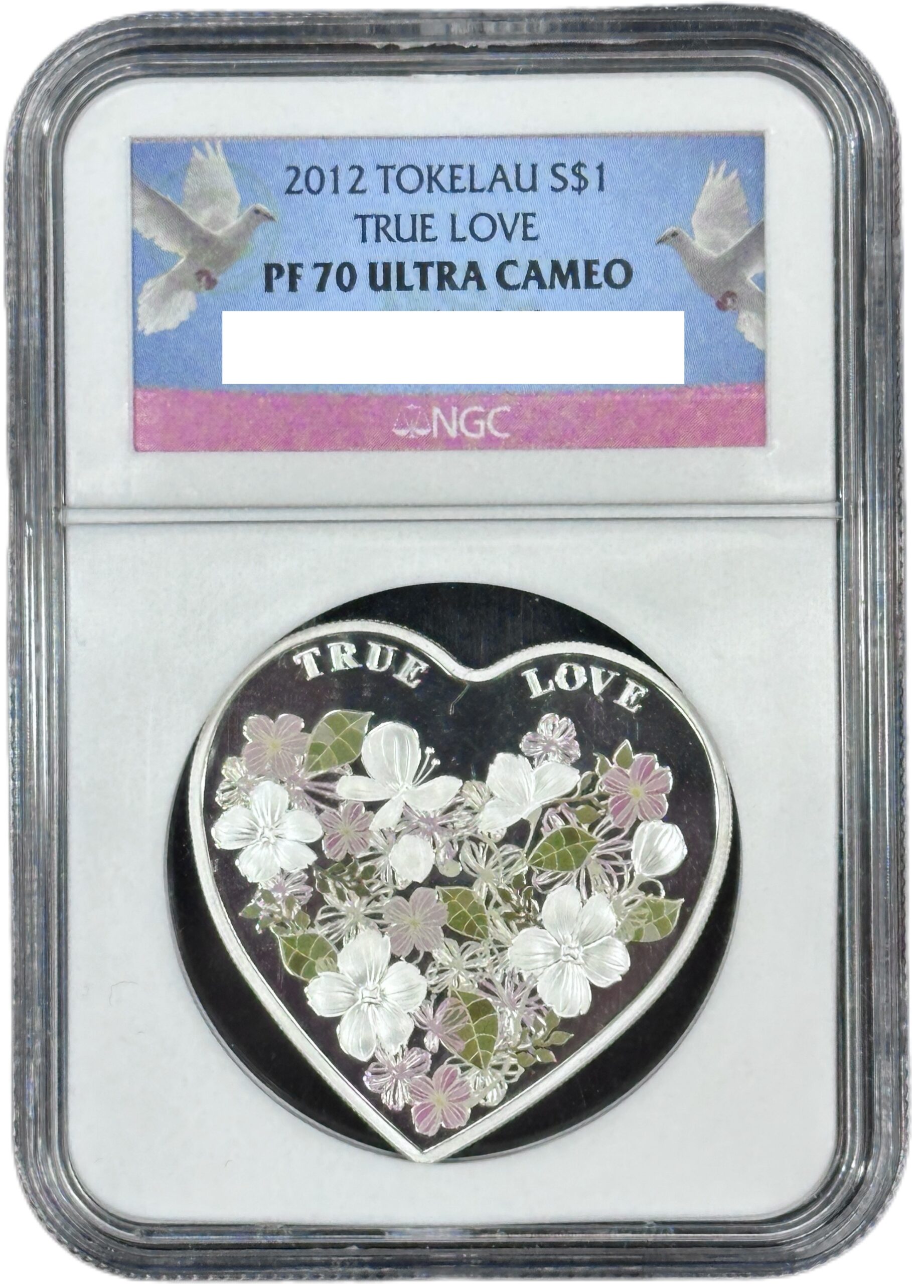 2012年托克劳True Love Heart銀幣NGC PF70